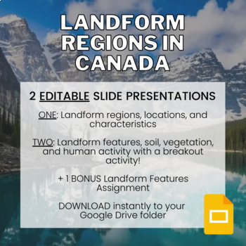 Preview of Landform Regions of Canada Presentation - Map & Note Included!