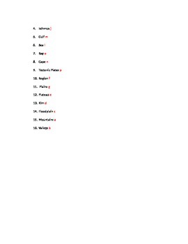 Landform Vocabulary Matching worksheet by 4th Grade Files | TpT