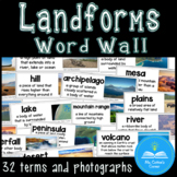 Landform Word Wall - 32 terms with photos of US landforms