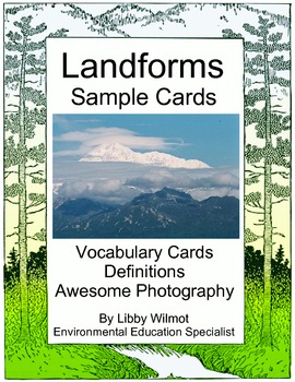 Preview of Landform Word Wall Cards Free Samples