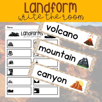 Preview of Landform Write the Room Content Vocabulary Geography Activity