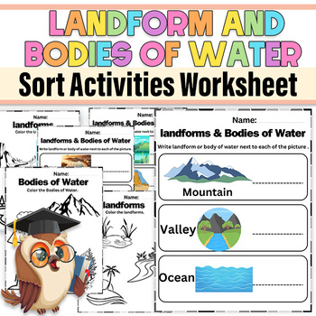 Preview of Landform and Bodies of Water Sort Activities | Landforms and Bodies of Water