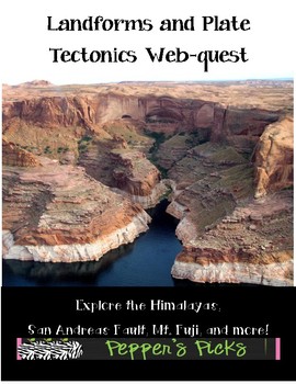Preview of Landform and Plate Tectonics Web-quest