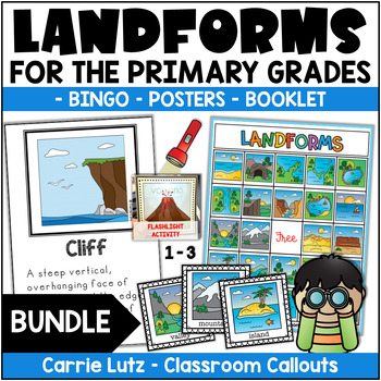 Preview of Landforms 2nd Grade | Booklet, Posters, and Bingo Activities