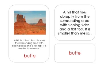 Preview of Landforms 3-Part Card Sorting- Distance Learning