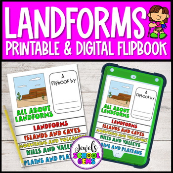 Preview of Landscapes and Landforms Activities | Flip Book for 2nd Grade & 3rd Grade