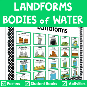 Preview of Landforms and Bodies of Water Posters Interactive Books Games and Worksheets