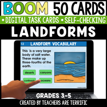Preview of Landforms Boom Cards - Digital