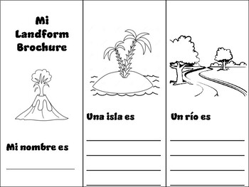 Preview of Landforms Brochure Spanish Immersion K-2