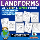Landforms | Color & Write | Coloring Pages to Learn Landforms