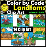 Landforms Color by Code Clip Art  ClipArt  images