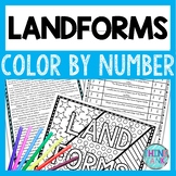 Landforms Color by Number, Reading Passage and Text Marking