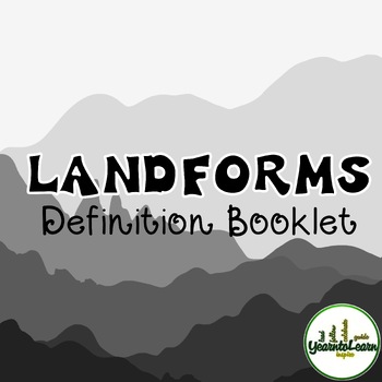 Preview of Landforms Definition Activity Geography Packet- Earth's Land Formations