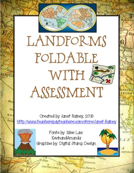Preview of Landforms Foldable with Assessment