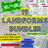 Landforms Geography Multi Level WHOLE UNIT Close Reading W