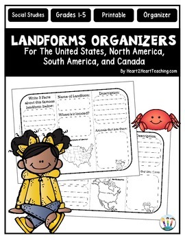 Preview of Landforms Graphic Organizers for Research Reports | Guided Research Project