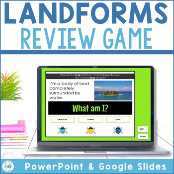 Preview of Landforms Interactive Review Game with Google Slides™ and PowerPoint™