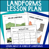 Landforms Worksheets & Flipbook with 16 Landforms Assessme