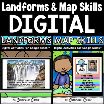 Preview of Landforms & Map Skills Digital Activities for Google Slides™ BUNDLE