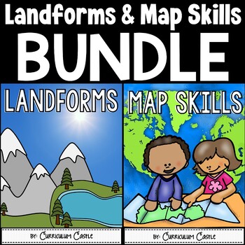Preview of Landforms & Map Skills Unit BUNDLE