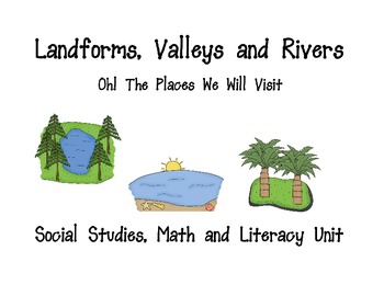 Preview of Landforms, Maps Social Studies, Math and Literacy