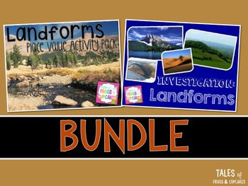 Preview of Landforms Math and Science Bundle