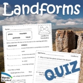 Landforms Next Gen Science Vocabulary Quiz