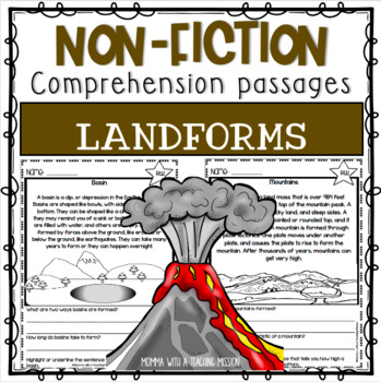 Preview of Landforms Non-fiction Comprehension Passages