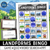 Landforms PowerPoint Bingo Game and Word Search