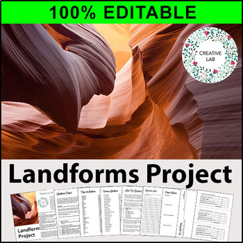 Preview of Landforms Research Project - 100% Editable