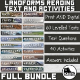 Landforms Reading Texts, Comprehension Questions, Activiti