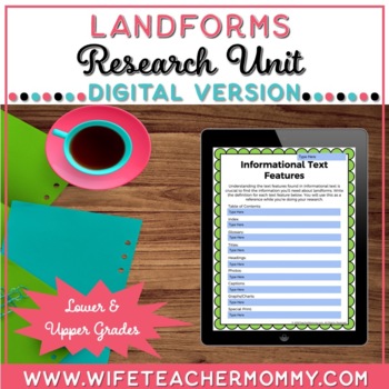 Preview of Landforms Research Unit | Lower and Upper Grades (Digital Version)