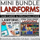 Landforms STEM Challenge and Task Cards Mini Bundle