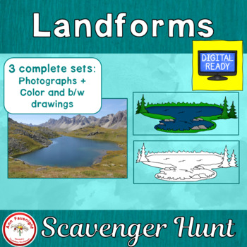 Preview of Landforms Scavenger Hunt + Free BOOM Cards