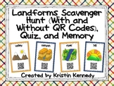 Landforms Scavenger Hunt (With and Without QR Codes), Quiz