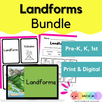Preview of Landforms Science Bundle - Print & Digital - Google Slides/Nearpod + Worksheets