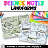 Landforms - Science Notes - Test Prep - Printables - 4th &