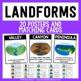 Landforms Science Posters and Matching Cards