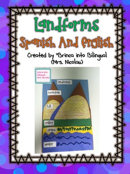 Preview of FREE Landforms Spanish AND English Foldable