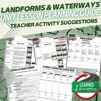 Preview of Landforms & Topography Lesson Plan Guide | NGSS | Earth Science Lesson Plans