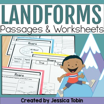 Preview of Landform Activities - Worksheets and Reading -  2nd and 3rd Grade Landforms