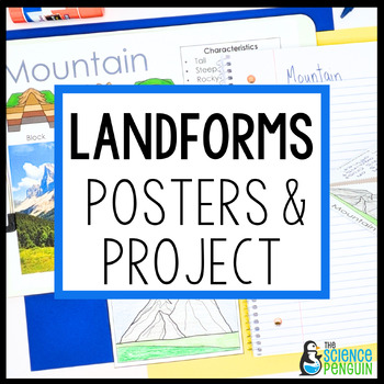 Preview of Landforms Posters & Project | 2nd Grade 3rd Grade 4th Grade Activities Worksheet