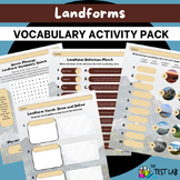 Landforms Vocabulary Activity Worksheet Packet Puzzles Cro