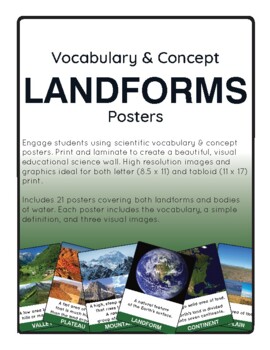 Preview of Landforms - Vocabulary Posters