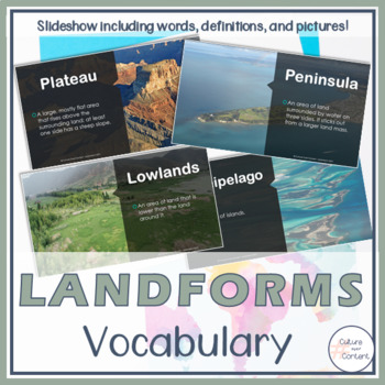 Preview of Landforms Vocabulary Slideshow