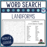 Landforms Word Search Puzzle