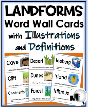 Preview of Landforms and Bodies of Water Word Wall
