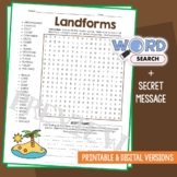 Geography Earth Landforms Wordsearch Puzzle Vocabulary Act