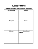 Landforms Worksheet