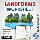 Landforms Worksheet